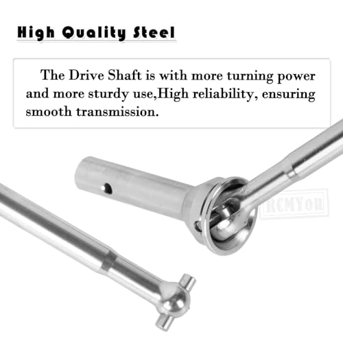Driveshaft Axles & Center Dogbone Upgrades Part for 1/8 Kraton 6s Blx,#45 Steel Front Rear Driveshaft CVD Axles,Silver - color: Silver for Parts