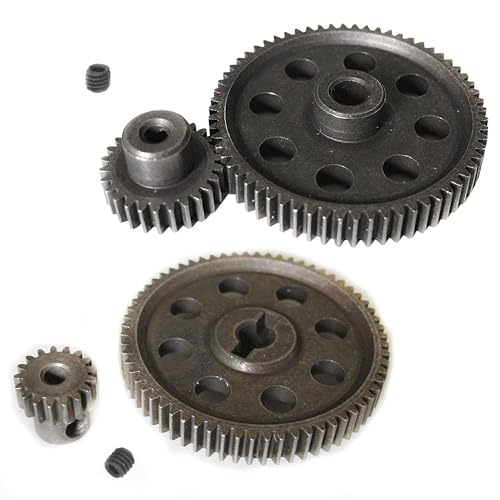 RC 11184 Spur Differential 64T Steel Metal Main Gear & 11176 Pinion 26T Motor Gear Combo & RC 11184 Spur Differential 64T Metal Main Gear & 11119 Pinion 17T Motor Gear Set