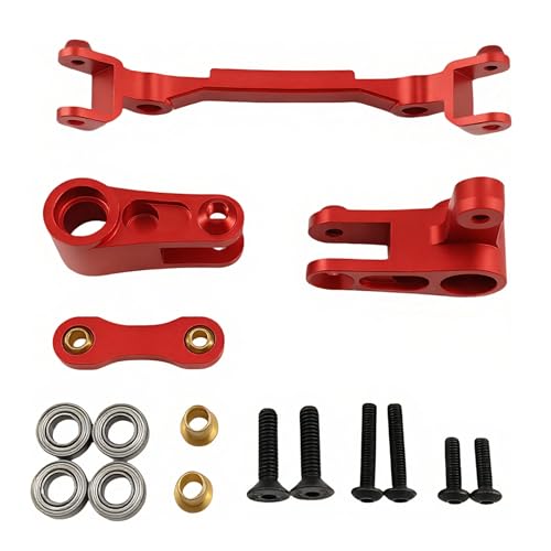 Aluminum Steering Bellcrank for ARRMA Granite Senton Typhon Big Rock (Red) | 1/10,3S,Outcast Kraton 4S,AR340132 ARAC3020 ARA340179,CNC Steering Rack,High Strength,Precision Fit,RC Upgrade - color: Red