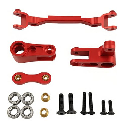 Aluminum Steering Bellcrank for ARRMA Granite Senton Typhon Big Rock (Red) | 1/10,3S,Outcast Kraton 4S,AR340132 ARAC3020 ARA340179,CNC Steering Rack,High Strength,Precision Fit,RC Upgrade - color: Red