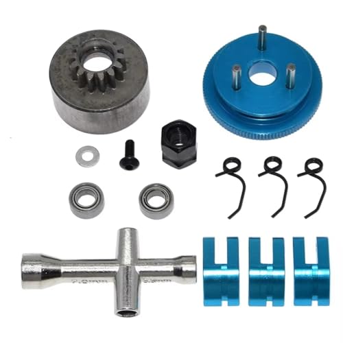 Rc Parts For Nitro 1/8 Clutch Bell 14T Gear Flywheel Assembly Shoes Springs Engine Nut For Mini Cross Wrench Wheel Spanner RC Car Part