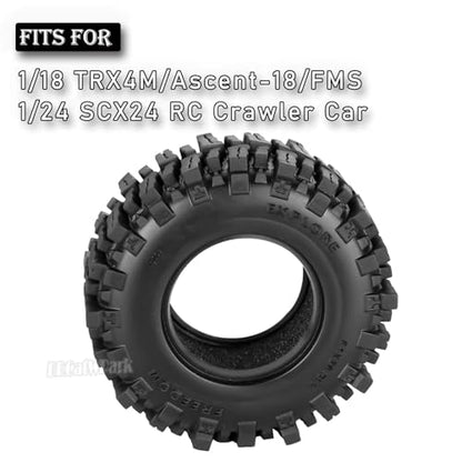 RC 1.3 Soft Silicone Rubber Wheel Tires for 1/18 TRX4M/Ascent-18/FMS 1/24 SCX24 RC Crawler,1.3" Soft Mud Terrain/Rock Crawling/Swamp Claw Mud Terrain/Road RC Tires 4Pcs,Style (D) - style: 4Pcs 1.3 Rubber Wheel - (D)