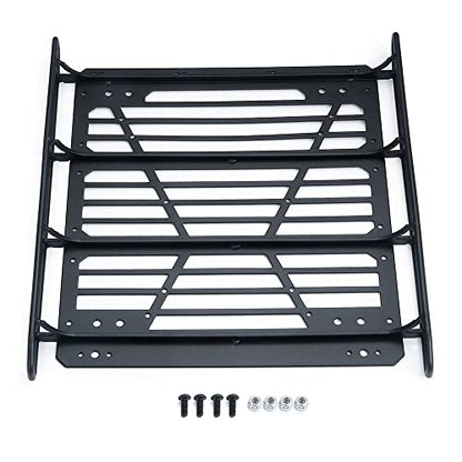 RCLIONS Stainless Steel RC Roof Rack with LED Light Bar for Axial SCX10-III AXI03007 1/10th RC Crawler Truck Car