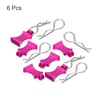 MECCANIXITY 6pcs RC Body Clips with Pull Tabs for 1/8 1/10 Scale Model Truck RC Car Crawler Truck Shell Replacement Parts(Pink)