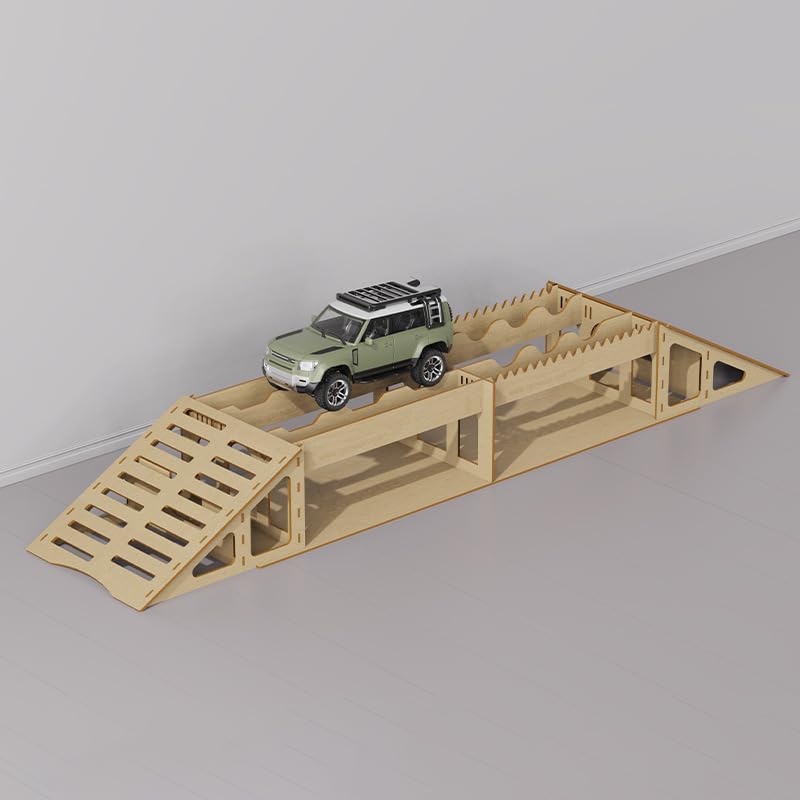 Rc Crawler Course Obstacles,Rc Car Ramp,Toy Ramps for RC Crawer Car 1/18 1/24 TRX4M SCX24 FCX24 (C)