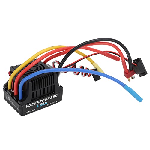 3650 3900KV Brushless Motor with 80A ESC Set, Waterproof Brushless Motor and ESC Combo, High Performance CNC Aluminum Alloy Cooling System for 1/10 1/8 RC Car Truck Off Road Vehicl
