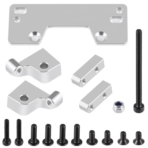 Aluminum Axle Servo Mount Base Stand, Silver | Upgrade Parts, For 1/10 Axial SCX10 II 90046, RC Crawler Car - color: Silver