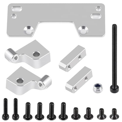 Aluminum Axle Servo Mount Base Stand, Silver | Upgrade Parts, For 1/10 Axial SCX10 II 90046, RC Crawler Car - color: Silver