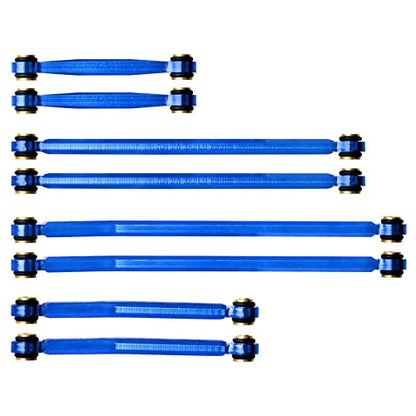 Hobbypark High Clearance Links Set Aluminum Upgrades Linkage for Axial SCX24 Deadbolt AXI90081 B17 Upgrades 1/24 RC Crawler Car (Blue) - color: Blue
