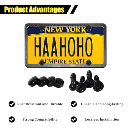 Anti-Theft License Plate Screws Kit, M6 1/4" Stainless Steel Rust-Proof Tag Frame Mounting Bolt Fastener, Tamper Proof Auto Tag Plate Screw Nut Caps Cover Kit, Universal Fit