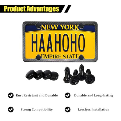 Anti-Theft License Plate Screws Kit, M6 1/4" Stainless Steel Rust-Proof Tag Frame Mounting Bolt Fastener, Tamper Proof Auto Tag Plate Screw Nut Caps Cover Kit, Universal Fit