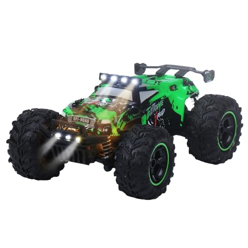 High Speed Xtreme RC Crusher 4WD Monster Truck – 2.4GHz Off-Road Remote Control Car with Lights, Suspension & Large All-Terrain Tires, Up to 8 MPH High-Speed RC Truck for Kids Ages 5+