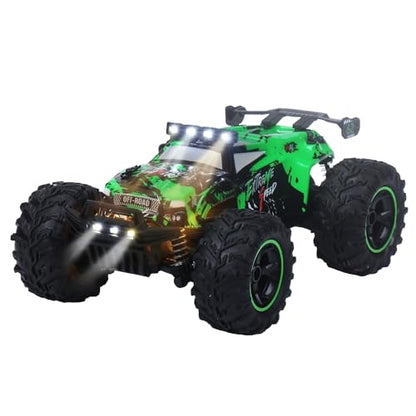 High Speed Xtreme RC Crusher 4WD Monster Truck – 2.4GHz Off-Road Remote Control Car with Lights, Suspension & Large All-Terrain Tires, Up to 8 MPH High-Speed RC Truck for Kids Ages 5+
