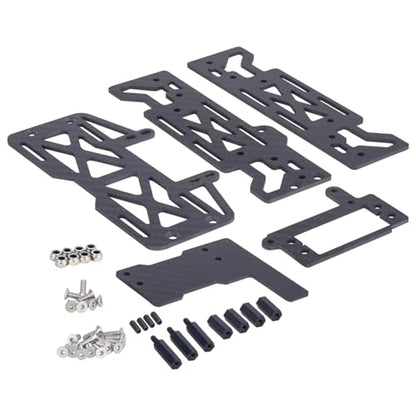 RC Car Parts Compatible with Vanquish for Phoenix Ultra Pro Fordyce 1/10 RC Crawler Parts Light Carbon Fiber Pattern Battery Tray Servo Mount ESC Kit