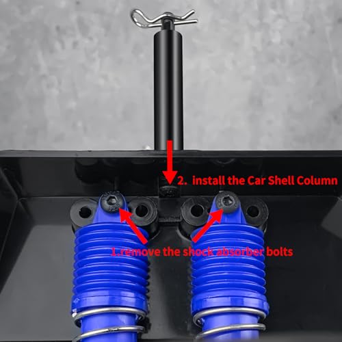 RC Car Shell Holder Column Mounts Aluminum Body Mounts Car Shell Fixing Body Post with R Clips & Screws Compatible with 1/10 Tamiya Clod Buster 4×4×4 Monster RC Truck Car