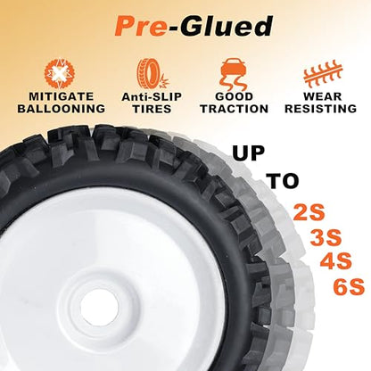 17mm Hex RC Wheels and Tires 1/8 Scale RC Buggy Truggy Tires Wheels for Arrma Typhon 6S 3S Losi 8IGHT X/E 2.0 XT/XTE Tires and Wheels Preglue 4PCS - color: White