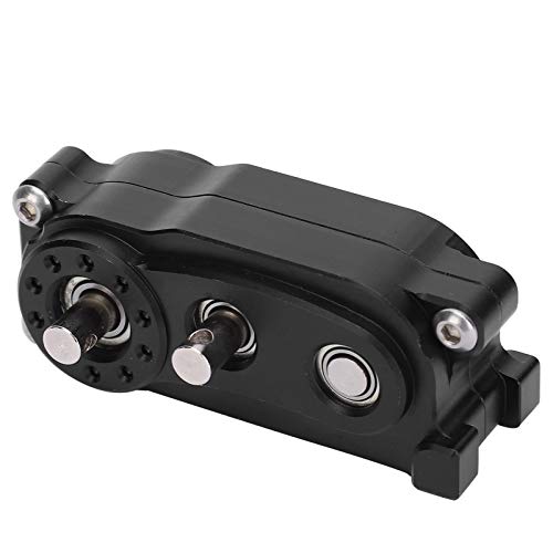 1/10 RC Transfer Case Replacement, Metal Chassis Frame Accessory, CNC Machined Aluminum Alloy Gearbox for 313mm Wheelbase Crawler Car, High Performance Upgrade Part with Anodized S (Black) - color: Black