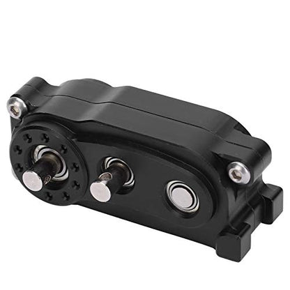 1/10 RC Transfer Case Replacement, Metal Chassis Frame Accessory, CNC Machined Aluminum Alloy Gearbox for 313mm Wheelbase Crawler Car, High Performance Upgrade Part with Anodized S (Black) - color: Black