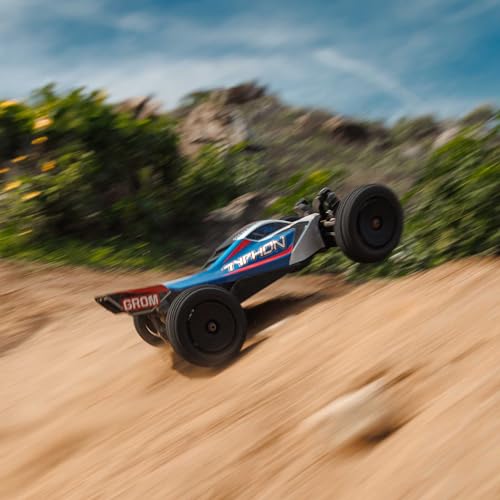 ARRMA Typhon GROM 4x4 RC Buggy, RTR, Blue/Silver | Smart Small Scale, Battery & Charger Included, ARA2106T1 - color: Blue/Silver
