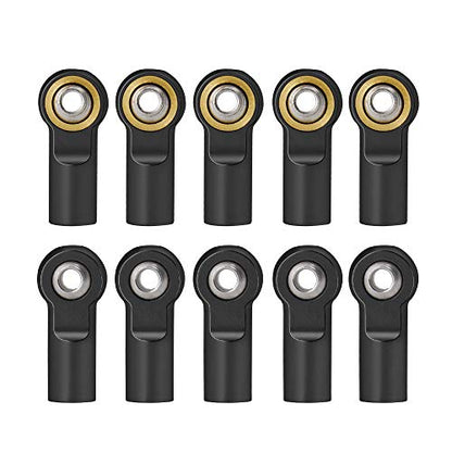 QUE-T 10pcs Metal Link Rod End M4 Ball Joint Head for RC Crawler Car (Black) - color: Black