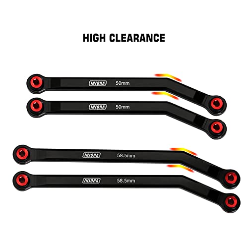 INJORA Aluminum 4 Link Set for SCX24 C10 JLU Bronco Base Camp 4Runner, BK - color: Black