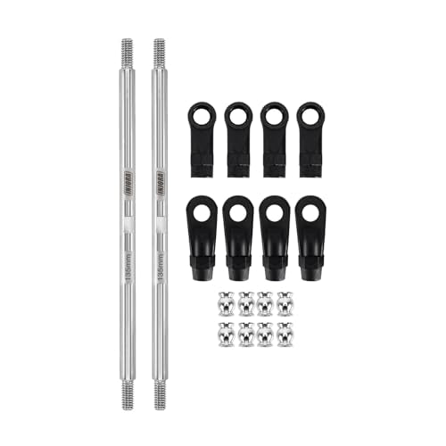 INJORA Stainless Steel Builders Links with Rod Ends for TRX4 SCX10 1/10 RC Crawler Car Upgrade(135mm) - size: 135mm