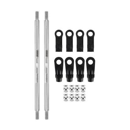 INJORA Stainless Steel Builders Links with Rod Ends for TRX4 SCX10 1/10 RC Crawler Car Upgrade(135mm) - size: 135mm