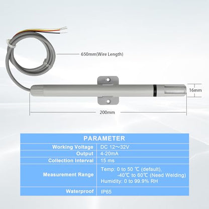Tzone 4-20 mA Temperature Sensor Analog Humidity Probe Temp Transmitter | THT02C,4-20ma Output,plc temperature humidity sensor 4 20ma,Wall Mount,for Greenhouse HVAC Lab DCS Industrial Environmental - style: THT02C 4-20mA Output
