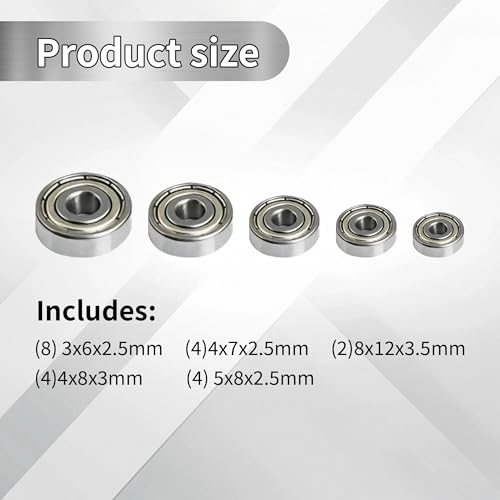 22-Pack Steel Sealed Bearing Kit - Compatible with TRX4M 1/18 RC Crawler, Full Upgrade Set to Replace Plastic Bushings for Smoother Drive & Steering