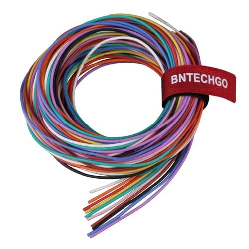 BNTECHGO 22 AWG Silicone Wire Kit 10 Color Each 5ft Stranded Tinned Copper | Flexible 22 Gauge Stranded Wire Silicone Rubber Insulation For RC Models, Drone, Robot, LED Lighting Systems, 3D Printer, DIY - size: 10 colors each 5ft, style: 22 silicone wire