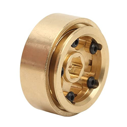 4Pcs 1.3 Inch Beadlock Wheel Rims for FCX24 1/18 1/24 Scale Crawler Car, Aluminum Alloy Brass Weighted Wheel Hub, Easy to Install and Disassemble, Metal Beadlock Wheels Rims