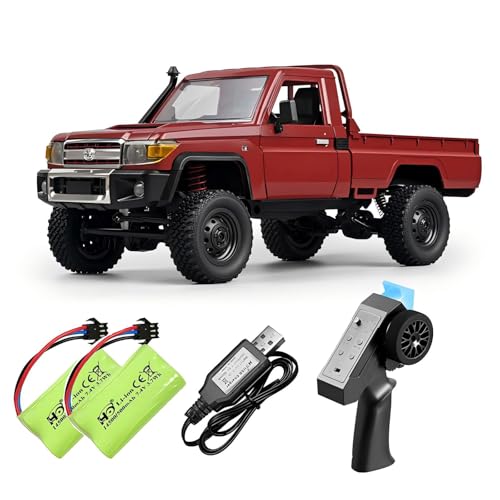MN-82 1/12 Scale RC Rock Crawler Truck, 4x4 Off-Road Remote Control Car with 2.4GHz Remote & Dual 1200mAh Batteries - Ideal Gift for Birthday/Christmas/Halloween (Ages 8+)