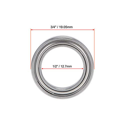 uxcell R1212ZZ Deep Groove Ball Bearing 1/2-inchx3/4-inchx5/32-inch Shielded Z2 Lever Bearings 10pcs - size: 1/2"x3/4"x5/32"