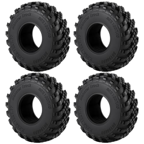 2.2" Super Grip Soft Rubber Slingers Grappler Mud Wheels Tyres | 4pcs 2.2 inch All Terrain Crawler Tires for 1/10 Scale Rock Crawler Car Axial SCX10 90047 D90 TF2 Tamiya CC01 TRX4