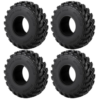 2.2" Super Grip Soft Rubber Slingers Grappler Mud Wheels Tyres | 4pcs 2.2 inch All Terrain Crawler Tires for 1/10 Scale Rock Crawler Car Axial SCX10 90047 D90 TF2 Tamiya CC01 TRX4