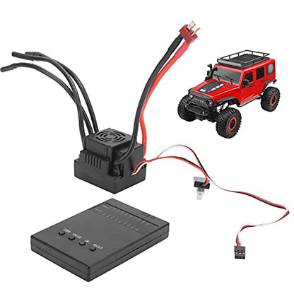 Waterproof 120A Brushless ESC for RC Car, Remote Control Car Brushless ESC with Programming Card, High Performance RC Accessory for 1/8 and 1/10 Scale, Compatible with