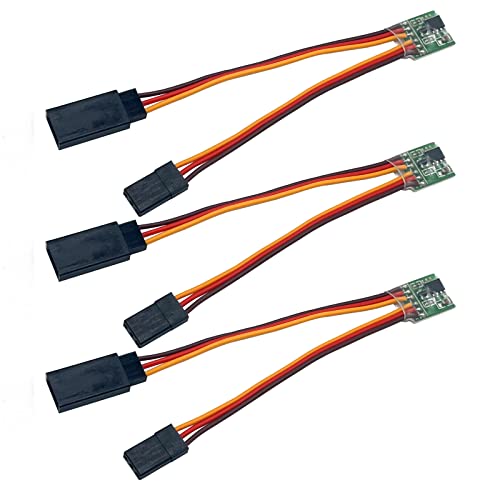 3Pcs Universal RC Servo Signal Reverser Rotation Inverter 5.0-6.0v Steering Gear Reverser for JR Futaba Aircraft Airplane Steering Gear RC Airplane Car Boat and Any Servos