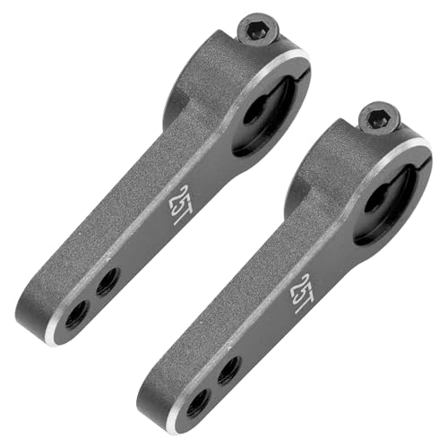 4Pcs Vgoohobby Aluminum 25T Servo Arm Horn Steering Arms Fit for Standard Servo Motors Compatible with Traxxas Axial Tamiya 1/10 RC Crawler Car (Black) - color: Black