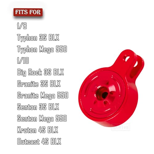 RC Aluminum 25T Fixed Link Steering Servo Saver Upgrades Part for 1/8 Typhon 3S BLX 1/10 Big Rock Granite Senton 3S BLX Kraton Outcast 4S BLX,Red - color: Red - (Upgrades Part)