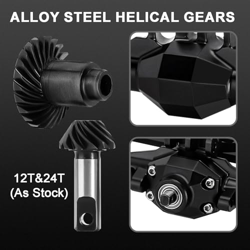 INJORA +4mm Diamond Axles with Lay Down Servo Mount & Links for 1/18 TRX4M(Black) - color: Black