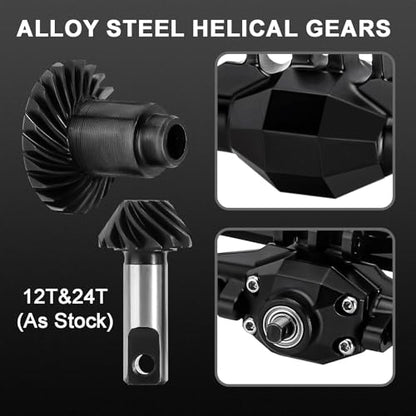INJORA +4mm Diamond Axles with Lay Down Servo Mount & Links for 1/18 TRX4M(Black) - color: Black