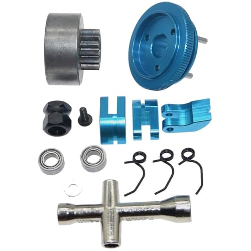Clutch Bell 14T Gear Flywheel Assembly Clutch Shoes Springs Engine Nut Mini Cross Wrench Wheel Spanner for 1/8 Nitro RC Car Part