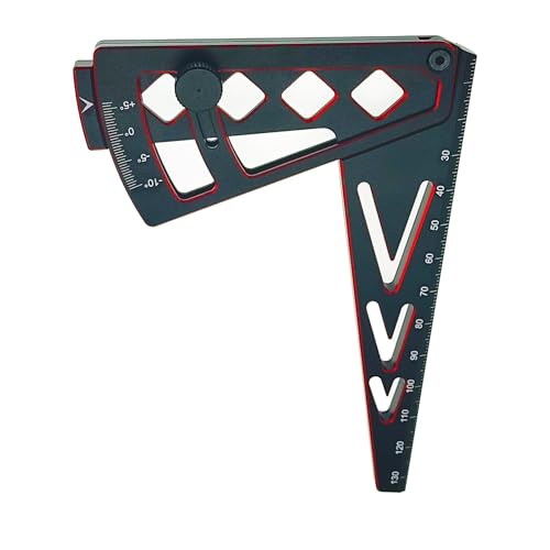 RC Car Wheel Height Measuring Multifunctional Ruler Car Camber Gauge Adjustable for 1/10 1/8 RC Crawler(Red Black)