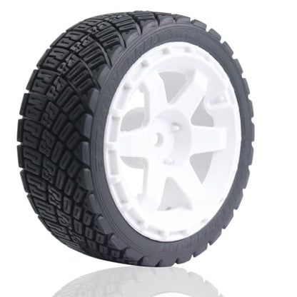 67mm 4PCS 1/10 RC On-Road tires and Hard Plastic wheels set Hex 12mm For WRC Drift Car Conversion 1/10 RC On-Road Car Traxxas Tamiya FW06 TT02 HPI HSP 94122 Kyosho W150