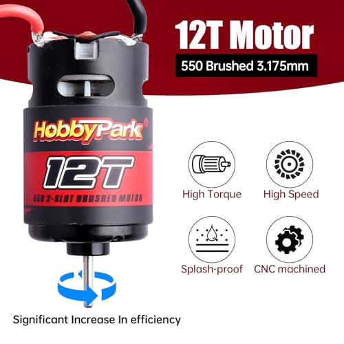 Hobbypark 12T Motor 550 Motor Brushed for 1/10 RC Car Truck Traxxas Slash 4x4 2WD Redcat Volcano EPX Arrma Granite AXIAL ECX Losi