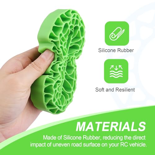 HobbyPark 1.9 Tires Silicone Inserts Foam fit 118-122mm for 1/10 Scale RC Crawler Trucks Wheel Tires, Super Soft, 4pcs (Green) - color: Green