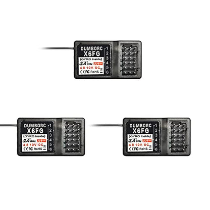 ATA HOBBY DUMBORC X6FG(Built in Gyro) 6 Channels 2.4GHz RC Receiver for DUMBORC X6/X4/X5 Transmitter RC Car Boat Tank Drifting Car(3PCS)