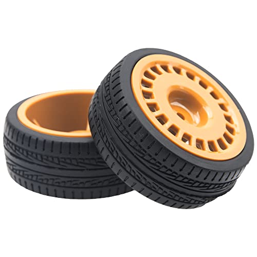 Outer Diameter 70mm Rubber Tires & Nylon 12mm Hex Hub Wheel Rims Compatible with Tamiya HPI Kyosho HSP 1/10 1/12 On-Road Touring Car,WLtoys 1/14 144001 1/18 A959B RC Buggy (Brown) - color: Brown