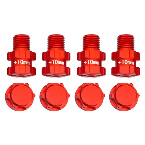 Rc Wheel Hex 10mm Extended Hub Drive 14mm to 17mm for Arrma 1/10 3S Senton/Granite/Vorteks/Infraction/Big Rock/Vendetta - color: Red