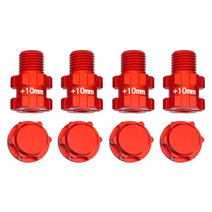 Rc Wheel Hex 10mm Extended Hub Drive 14mm to 17mm for Arrma 1/10 3S Senton/Granite/Vorteks/Infraction/Big Rock/Vendetta - color: Red